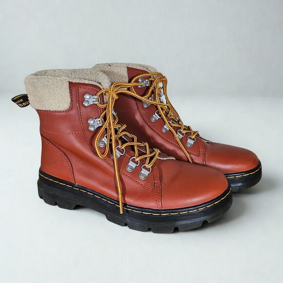 Doc Martens Chestnut Leather Lace Up Boots - Picture 2 of 11